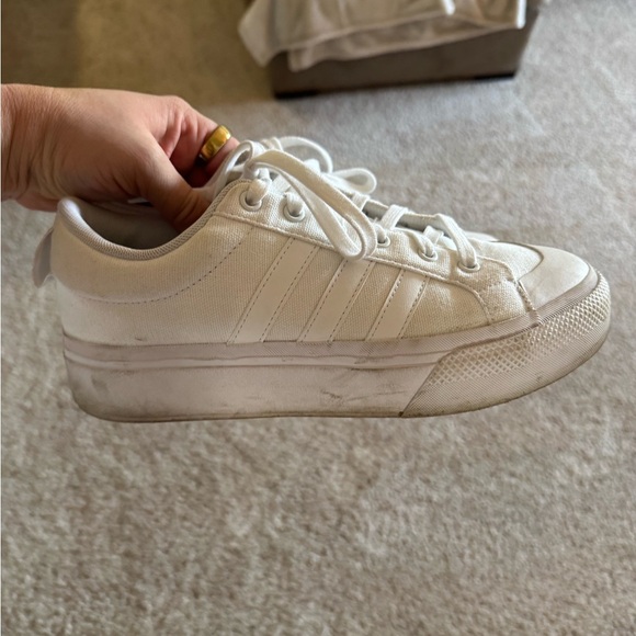 Adidas Bravado 2.0 White Platform Sneaker Shoes size 9.5 - Picture 3 of 5